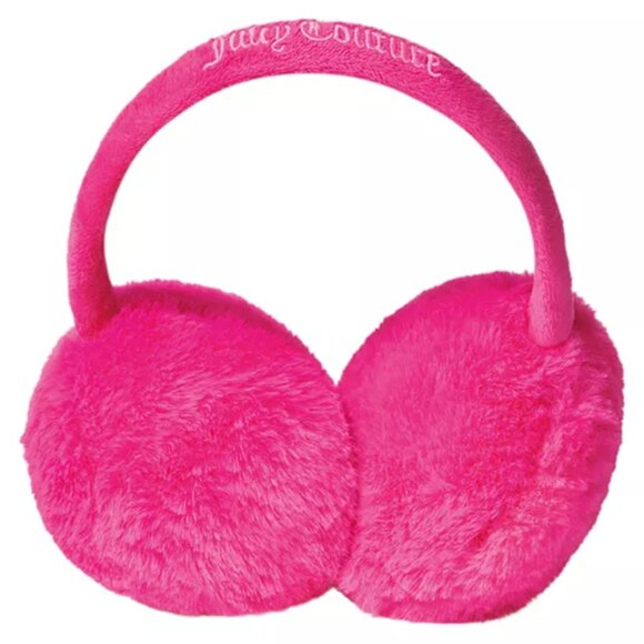NWT JUICY COUTURE Hot Pink Earmuffs Winter Warmers - Picture 1 of 10